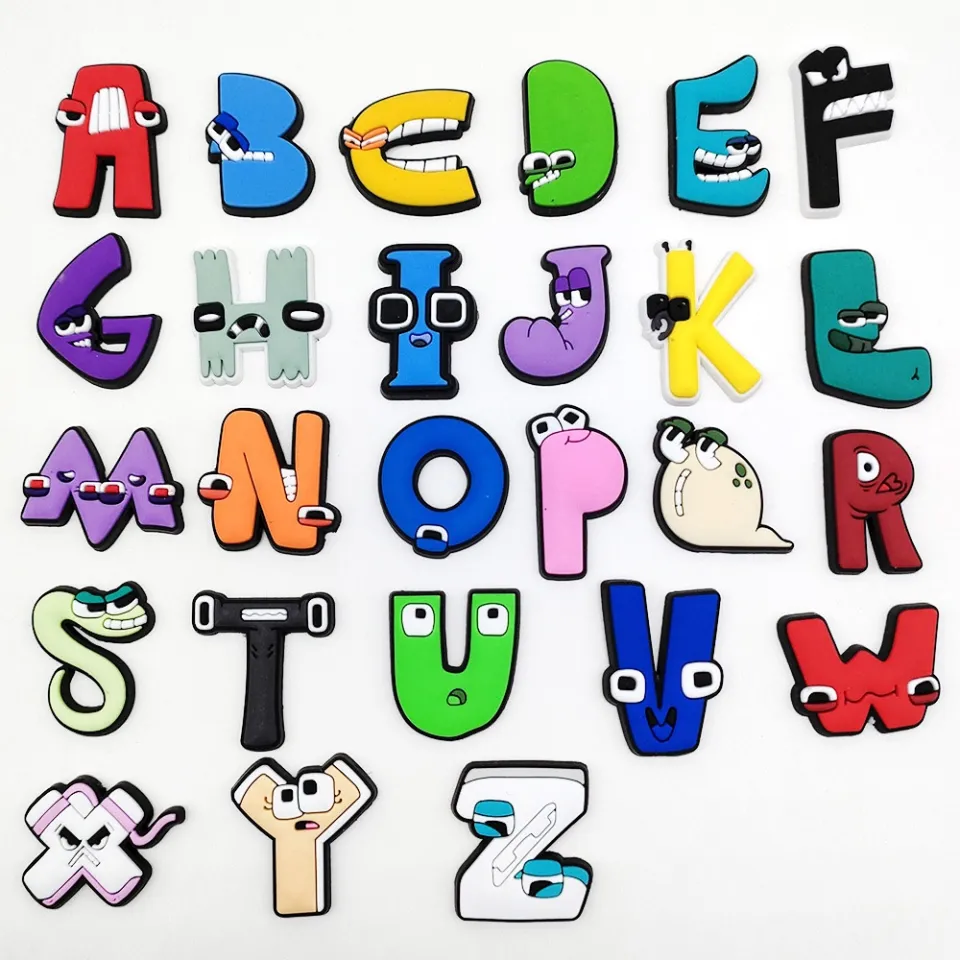 Jibbits Letters Cartoon Alphabet Lore Jibitz Croc Charm Color Letters Shoe  Charms Pins Decoration Cute Letter Jibits Crocks for Men Shoes Accessories